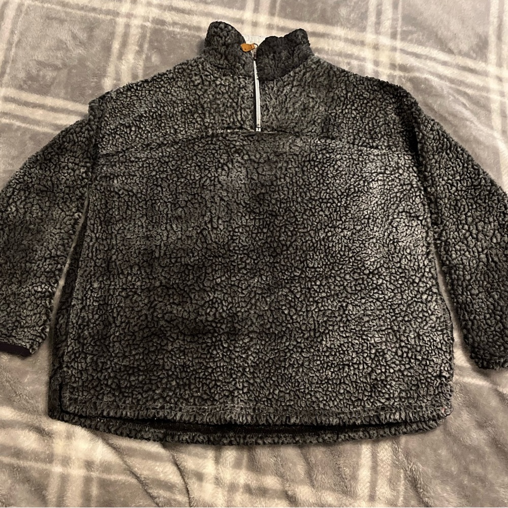 Warm & Cozy Gray Fleece Quarter Zip size 10/12